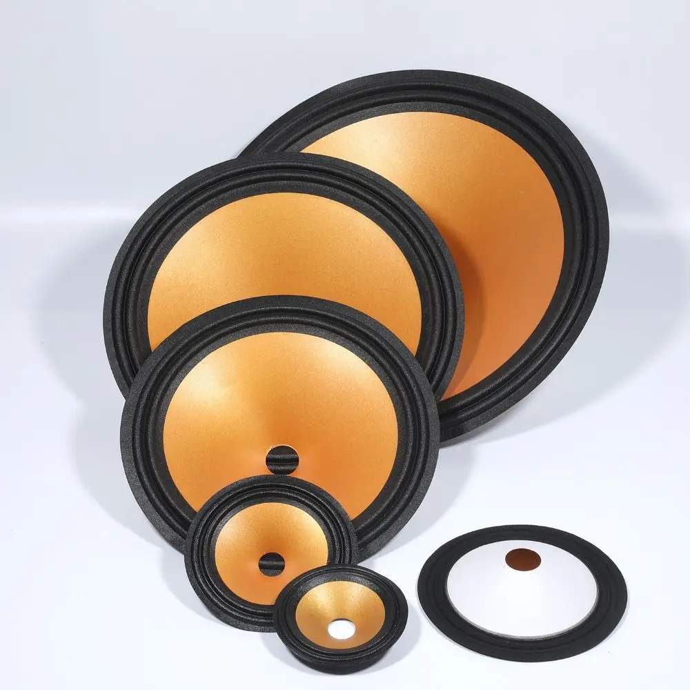 4/5/6.5/8/10/12/15 Inch Speaker Woofer Paper Cone Cloth Edge Conical Shape Speaker Cone Gold Foam Edge Repair Use