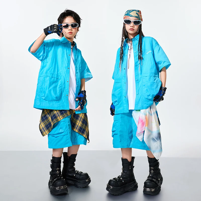 Kinder Bühne Kleidung Kinder Hip Hop Kleidung T-shirt Street Dance Cargo-Shorts Mädchen K-pop Streetwear Jungen Jazz Kostüme