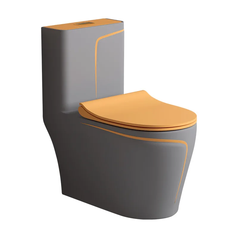 

Hot Selling Modern Orange Ceramic One Piece Toilet Dual-Flush Water-Saving Household Toilet Bowl Elongated Shape for Home Hotel