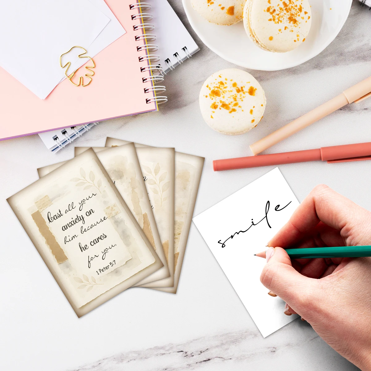 50 Stück Inspirierende Schriftkarten, Bibelvers-Karten mit Christlicher Botschaft, für Gebet Tägliche Ermutigung, Kirchenveranstaltungen, Eid-Geschenk – Detail 6