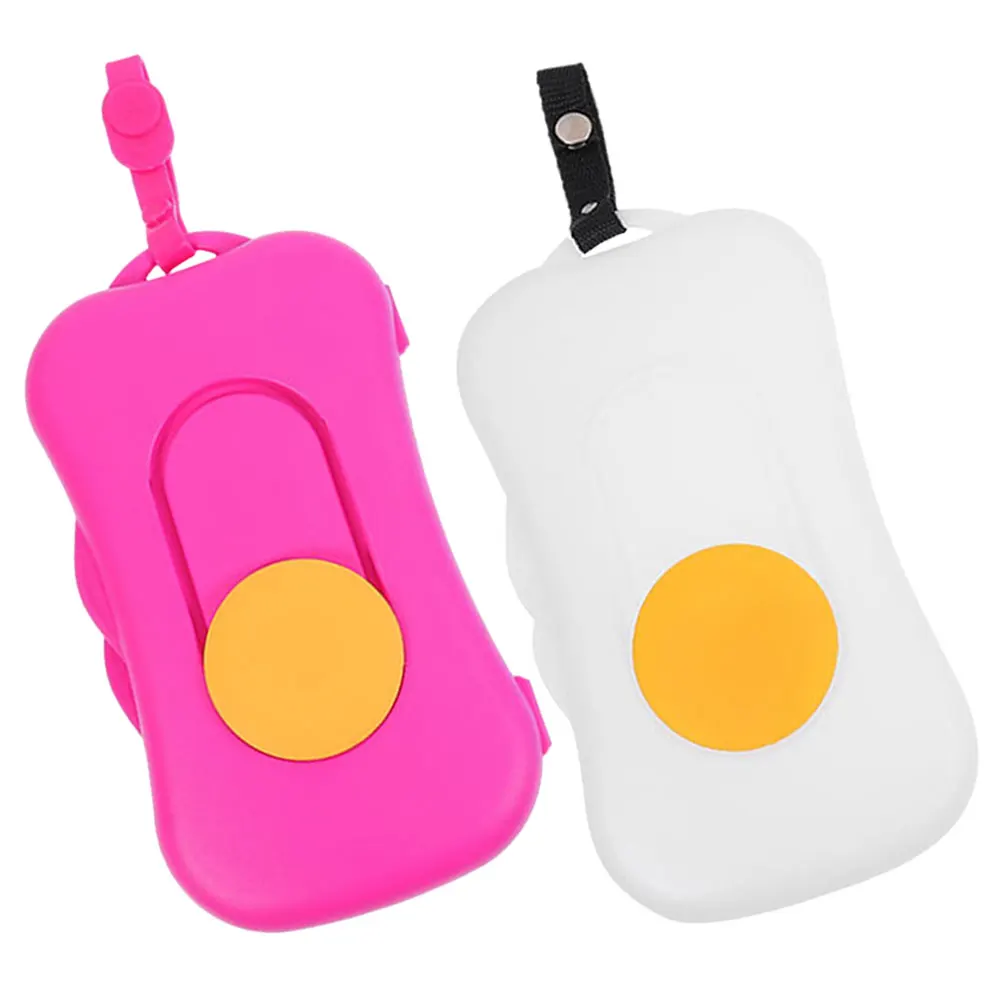 

2pcs Portable Napkin Box Tissue Container Wet Wipes Holder PP Case Baby Stroller Travel Outdoor Storage Dispenser Box