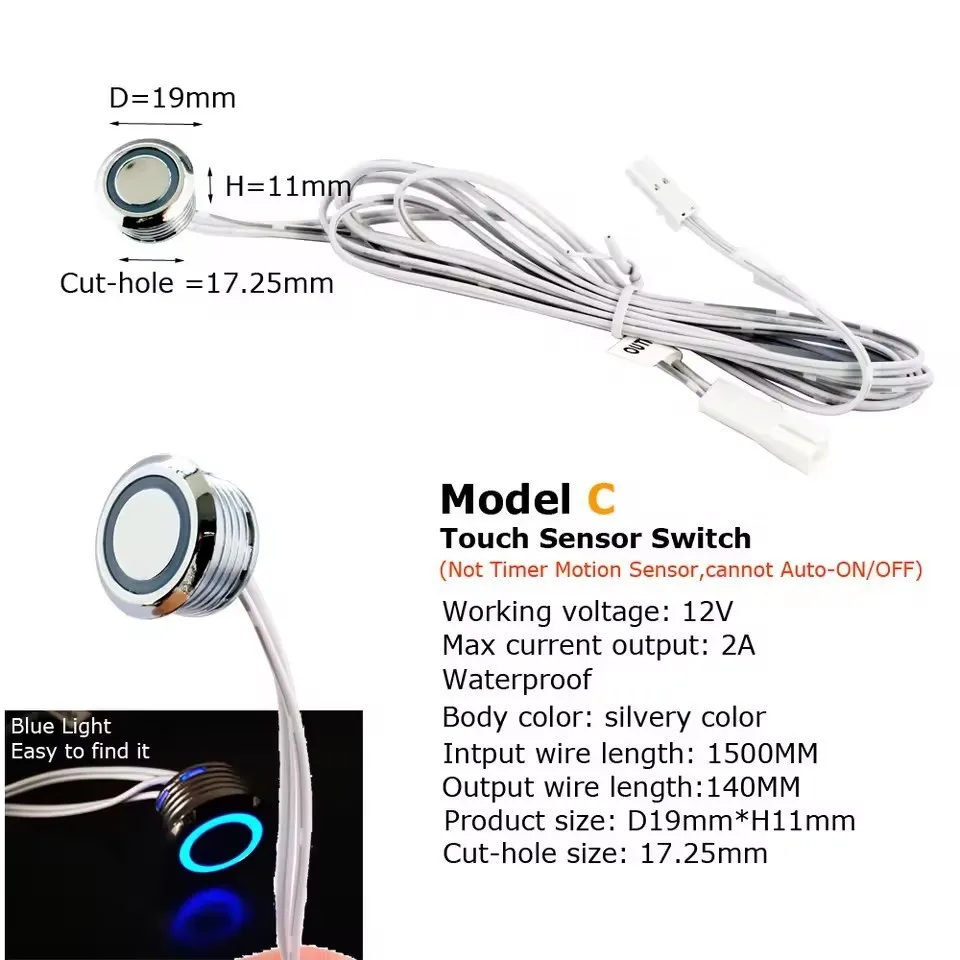 Modern 12V Infrared Motion Sensor Switch Hand Wave Touchless LED Dimmer For Household Cabinet Closet Lighting Hardware Gear