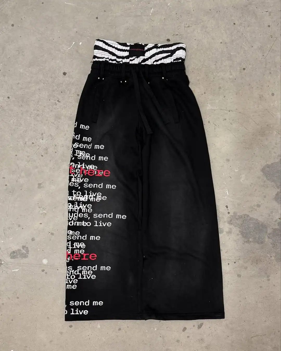 Goth Harajuku Double Layer Elastic Waistband Men Pants Hip Hop Letter Print Y2k Cargo Pants Joggers Men Loose Casual Sweatpants