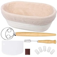 Home Bakers Rattan Basket cookie cutter Baking Tools Set Dough Fermentation Bread Proofing Baskets for Professional kitchen