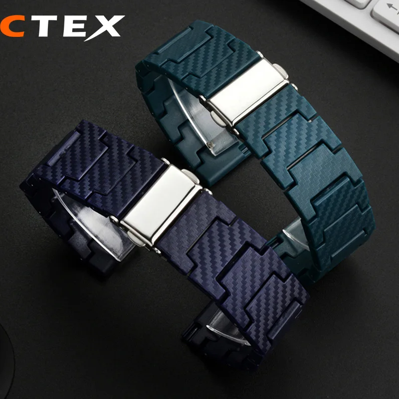 สายนาฬิกาข้อมือคาร์บอนไฟเบอร์สำหรับ Samsung Galaxy Watch 4สร้อยข้อมือคลาสสิกบนนาฬิกา Huawei GT3 GT2 amazfit GTR