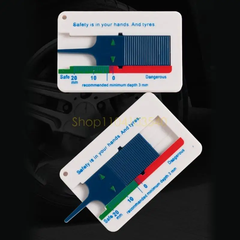 

02DC Precisions Tire Treads Wear Measurement Tool 0 to 20mm Ranges Slider Designs ABS for Automotive Repair & Safety Inspection