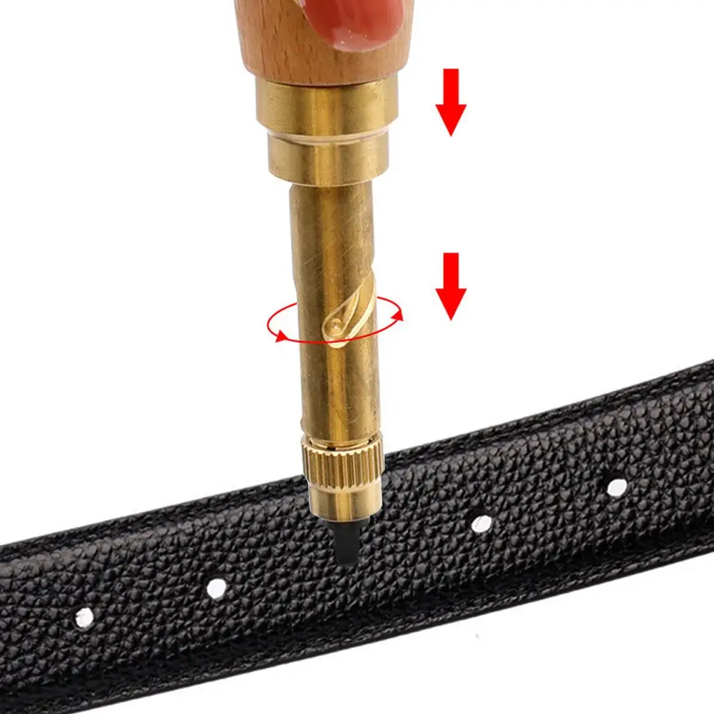 DIY Leather Hole Punch Interchangeable Multi-Head Automatic Hole Rotary Belt Punch Tool Leather Punch C1J4