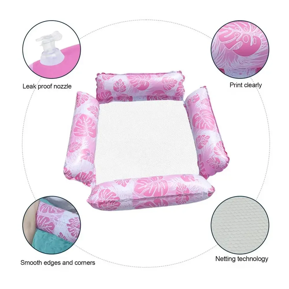 Asiento flotante para natación, juguetes acuáticos, hamaca de agua inflable de 4 tubos, juguetes acuáticos para Fiesta EN LA Piscina de verano de PVC con Base de red, sillones