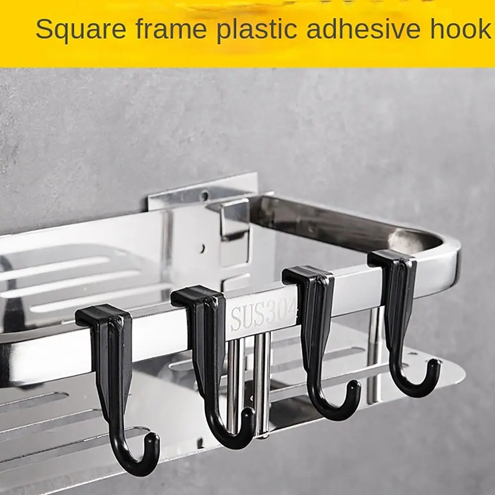 4pcs Multi-functional Coat Hook Plastic Clip-on Storage Holder Home Storage Accessories Square Tube Clasps Hooks Home Kitchen