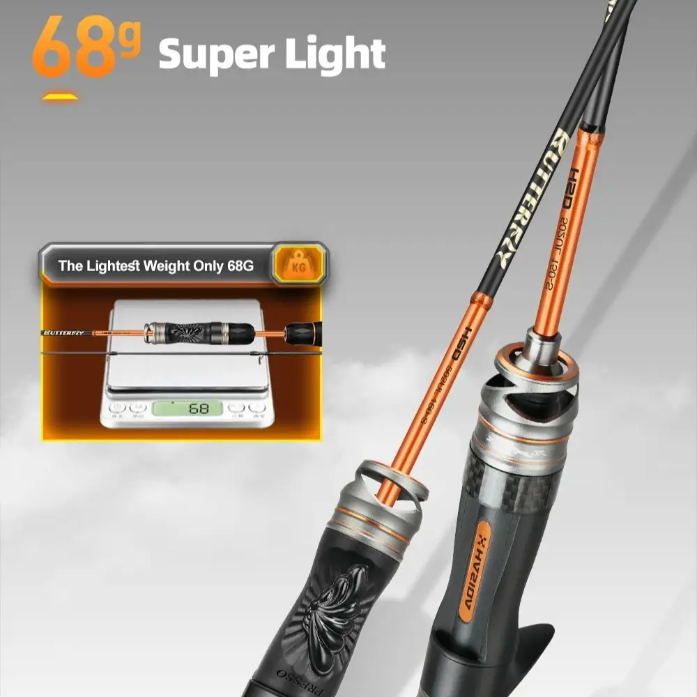 

HISTAR Butterfly Korea Guides BFS Mechanical Sound Dual Action Air 3D Sculpture Reel Seat Light 68G Spinning Casting Fishing Rod