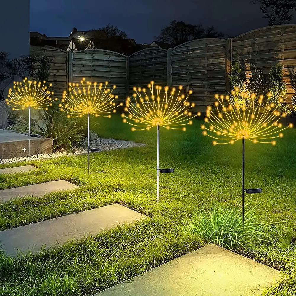

2/4 PCS Solar Firework Light Outdoor Solar Garden Decorative Light 200 LED Copper Wires String DIY Landscape Light for Christmas