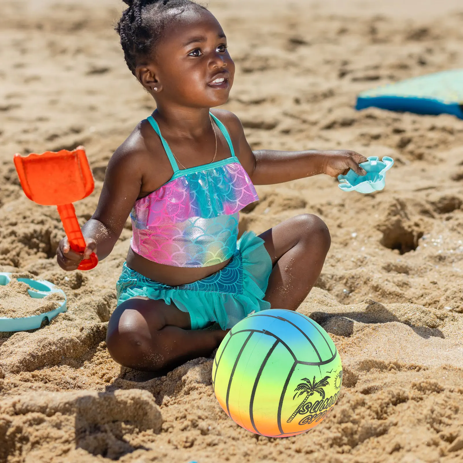

3 Pcs Ball Kickball Toy Selection Rainbow Toddler Beach Toys Child Bouncy Balls for Kids