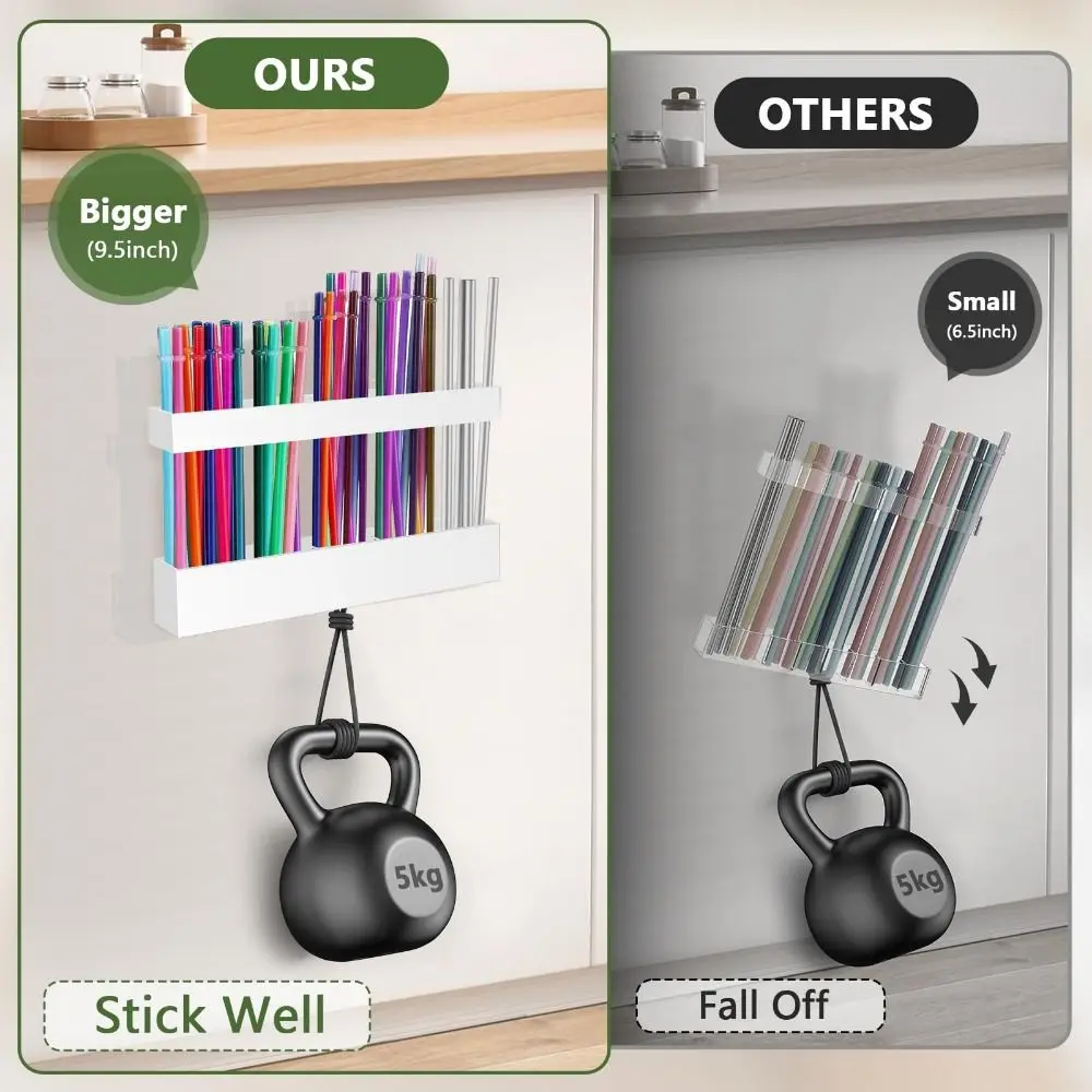 

Acrylic Drinking Straw Holder Organizer Reusable Wall Mounted Cabinet Door Storage Container Large Capacity Black/White/Clear