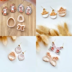 Easter Day Clay Cutters Cute Rabbit Egg Chick Flower Sheep Cross Polymer Clay Cutters Animal Clay Mold for Jewelry Making Tools