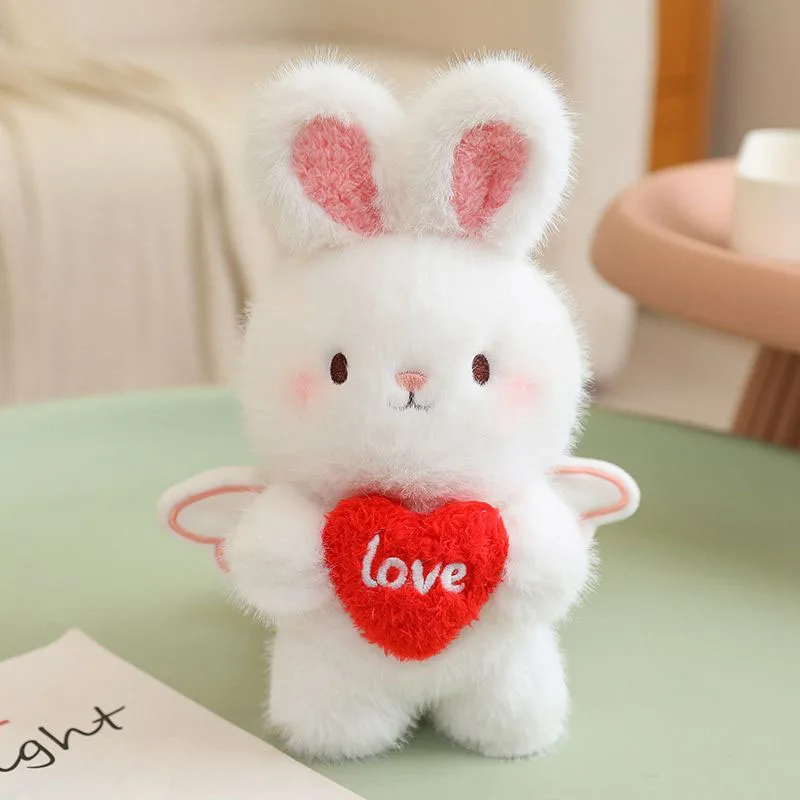 Lindos Osos y Conejitos de Peluche con Corazón, Animales de Peluche Suaves y Esponjosos para Regalos del Día de San Valentín y Decoración del Hogar, Kawaii