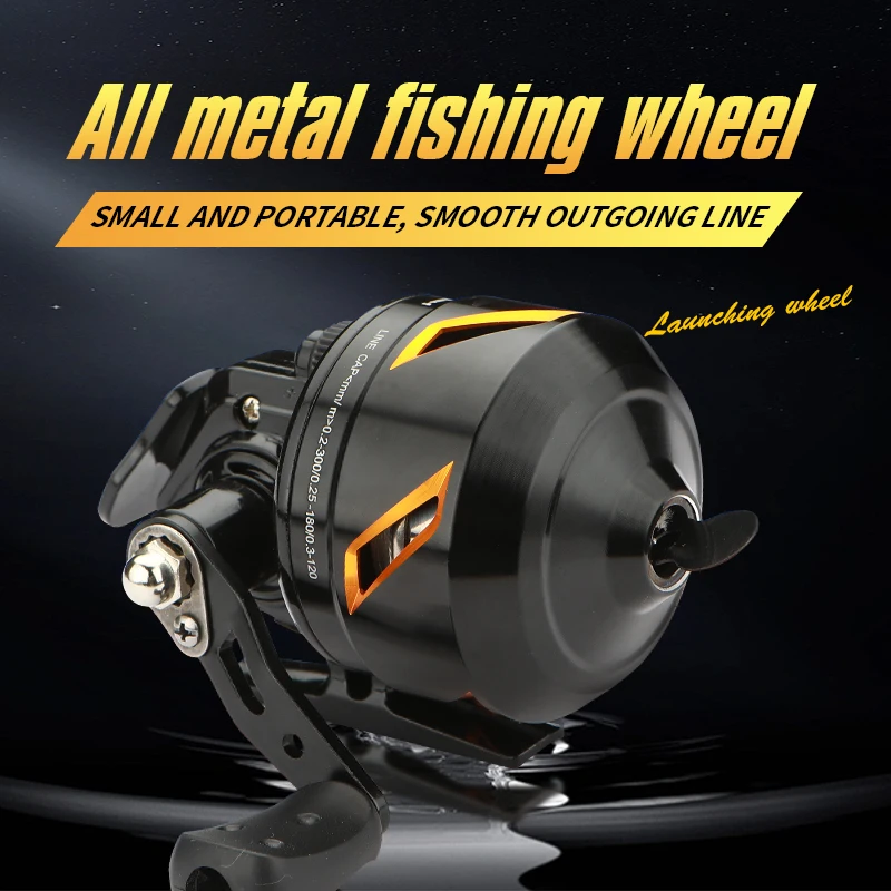 ROLLFISH Slingshot Fishing Reel Saltwater Freshwater Metal Closed Body Outdoor Fishing Shooting Wheel Gear Ratio 3.9:1 Max 8KG