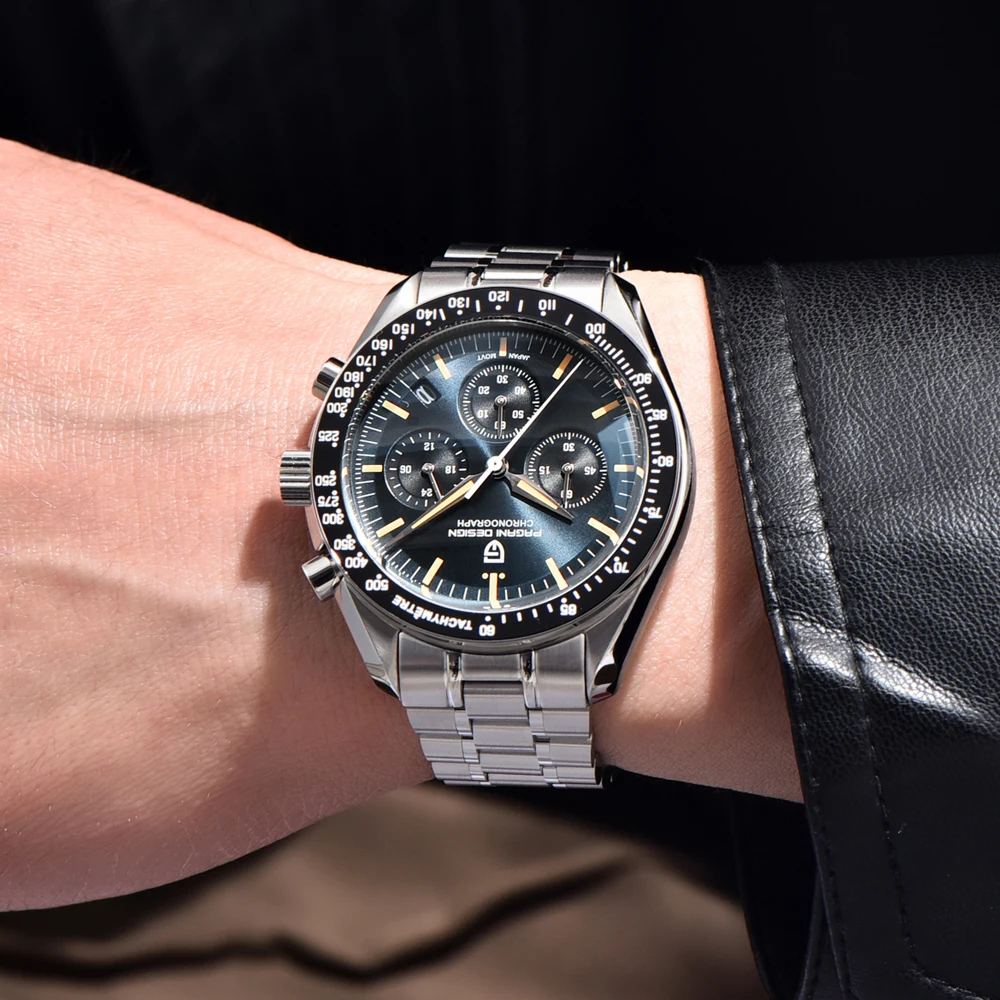 2025 جديد PAGANI تصميم الساعات تدفع تحية إلى Ck2998 القمر ريترو ساعة كوارتز فاخرة للرجال الفولاذ المقاوم للصدأ الرياضة كرونوغراف