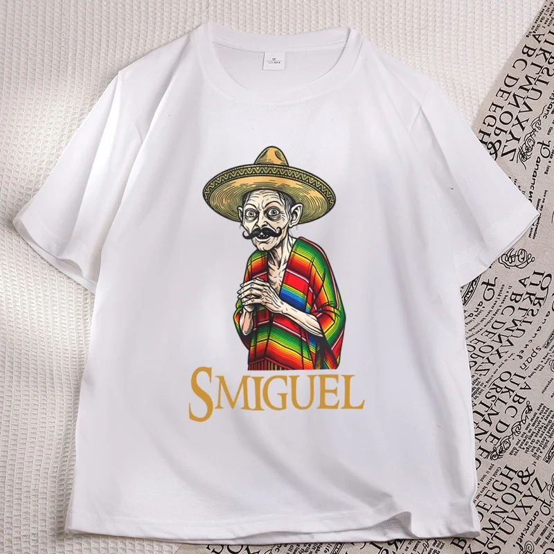 Mexican Sombrero T-Shirt Men Women Funny Culture Mashup Tee Casual Round Neck Printed Cotton Short Sleeve Tshirts Streetwear