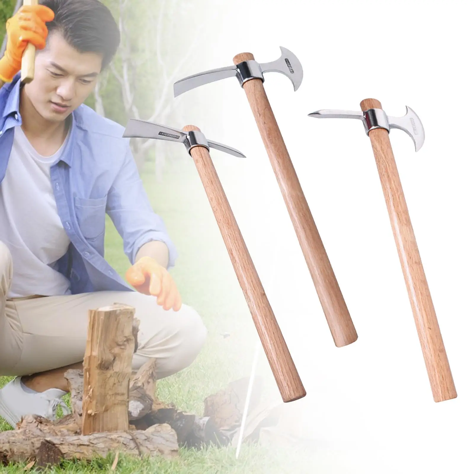 Imagem -04 - Picareta de Portátil Resistente Ferramentas de Jardinagem Mattock para Capina Ascensão Jardim Acampamento Escavação Aço Inoxidável