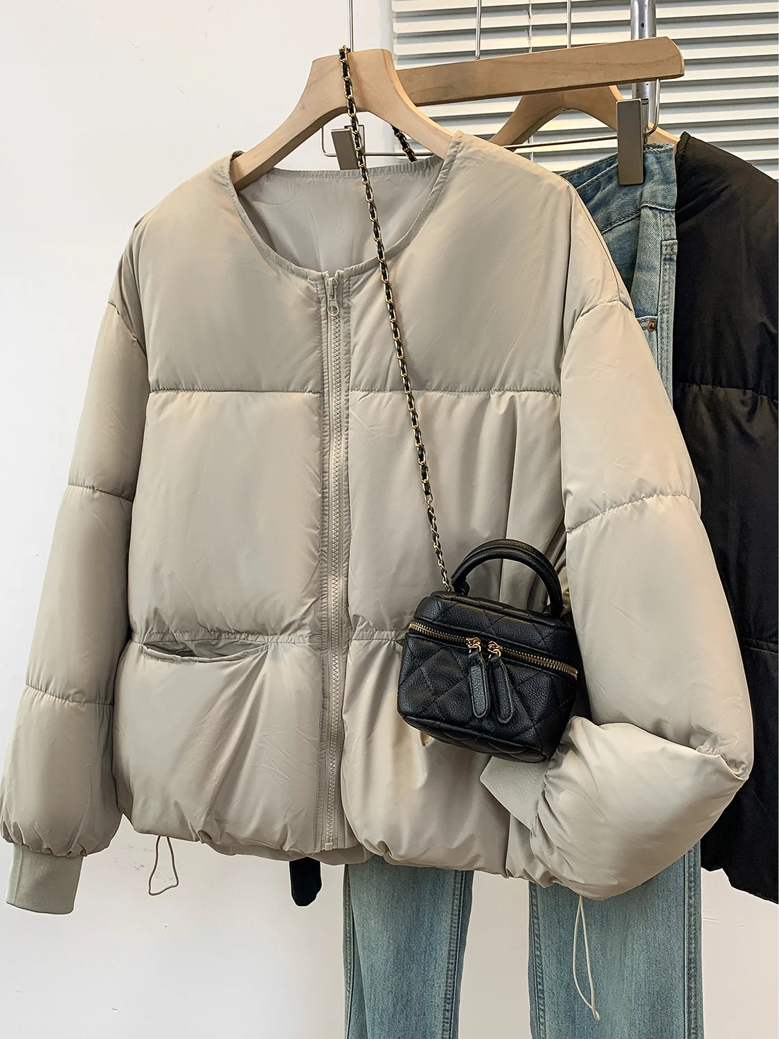 

Women's Casual Faion ort Cotton Jaet Autumn Winter New Sle Padded Coat Versatile Thiened Long Sve Zipper Closure