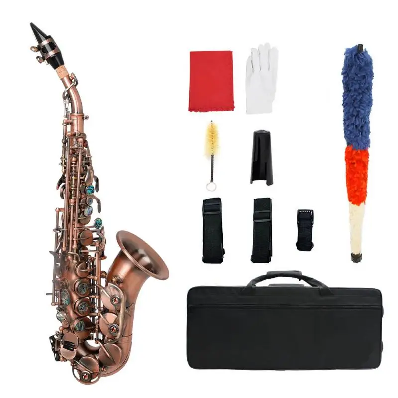 

Treble Saxophone Yellow Brass Body + Abalone Shell Button with Oxford Cloth Foam Box / Cleaning Brush / Strap / Neck Strap