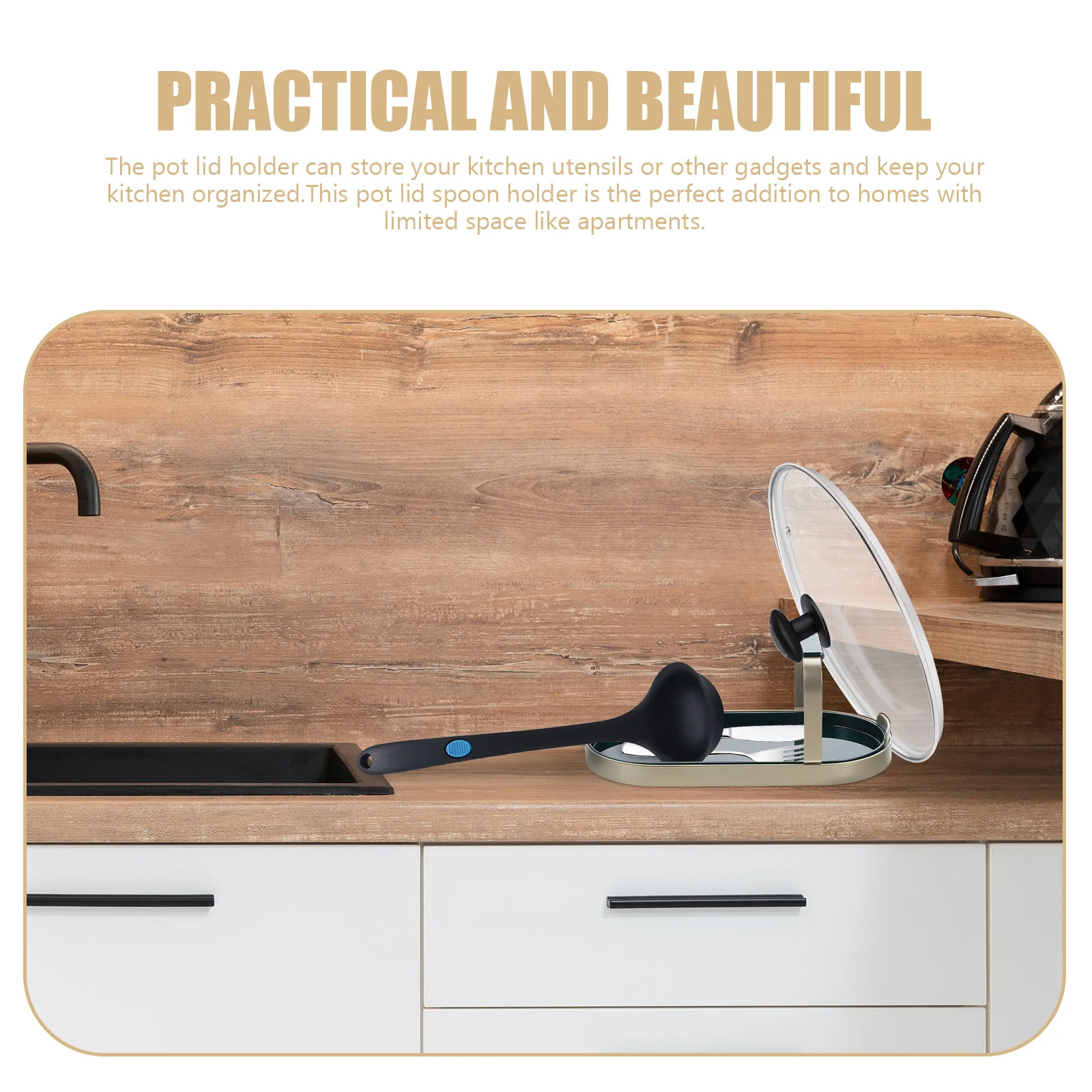 

Стеллаж для хранения ложки для супа, легкий держатель для крышки кастрюли, кухонный органайзер, половник, подставка для посуды, практичные кухонные гаджеты