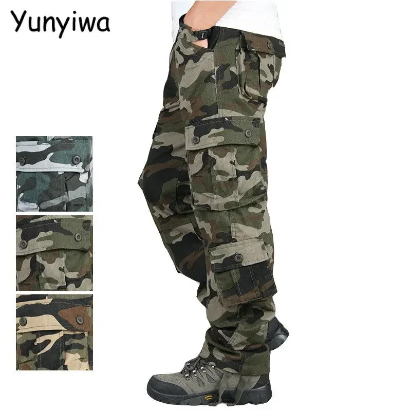 Camouflage Camo Cargo Pant Men Casual Multi-pockets Baggy Combat Loose Trousers Overall Army Military Tactical Pants Hombre 44