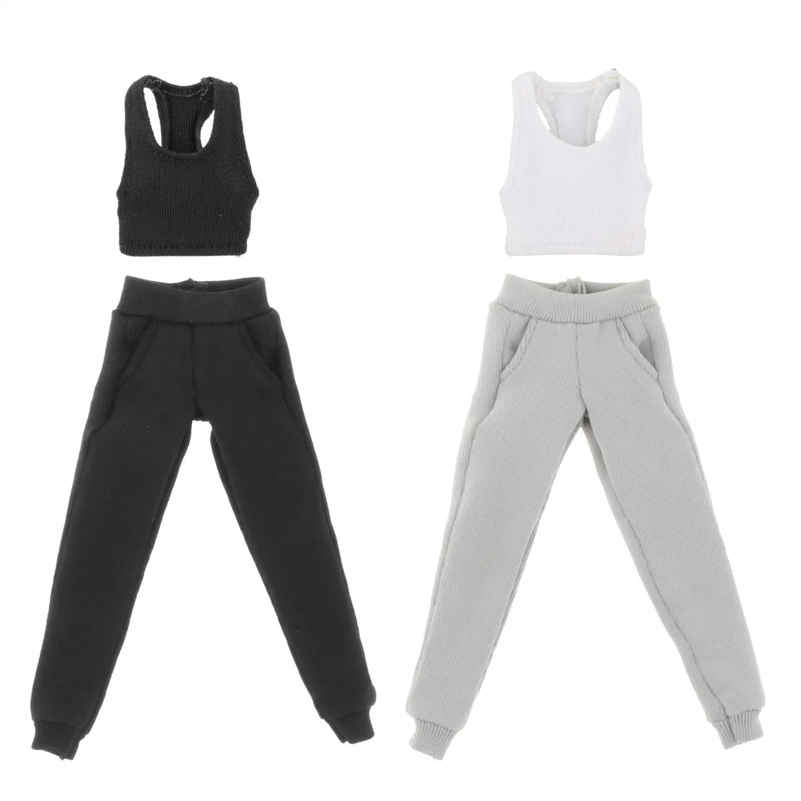 2 Pieces 1/12 Female Vest and Pants Costume for 6