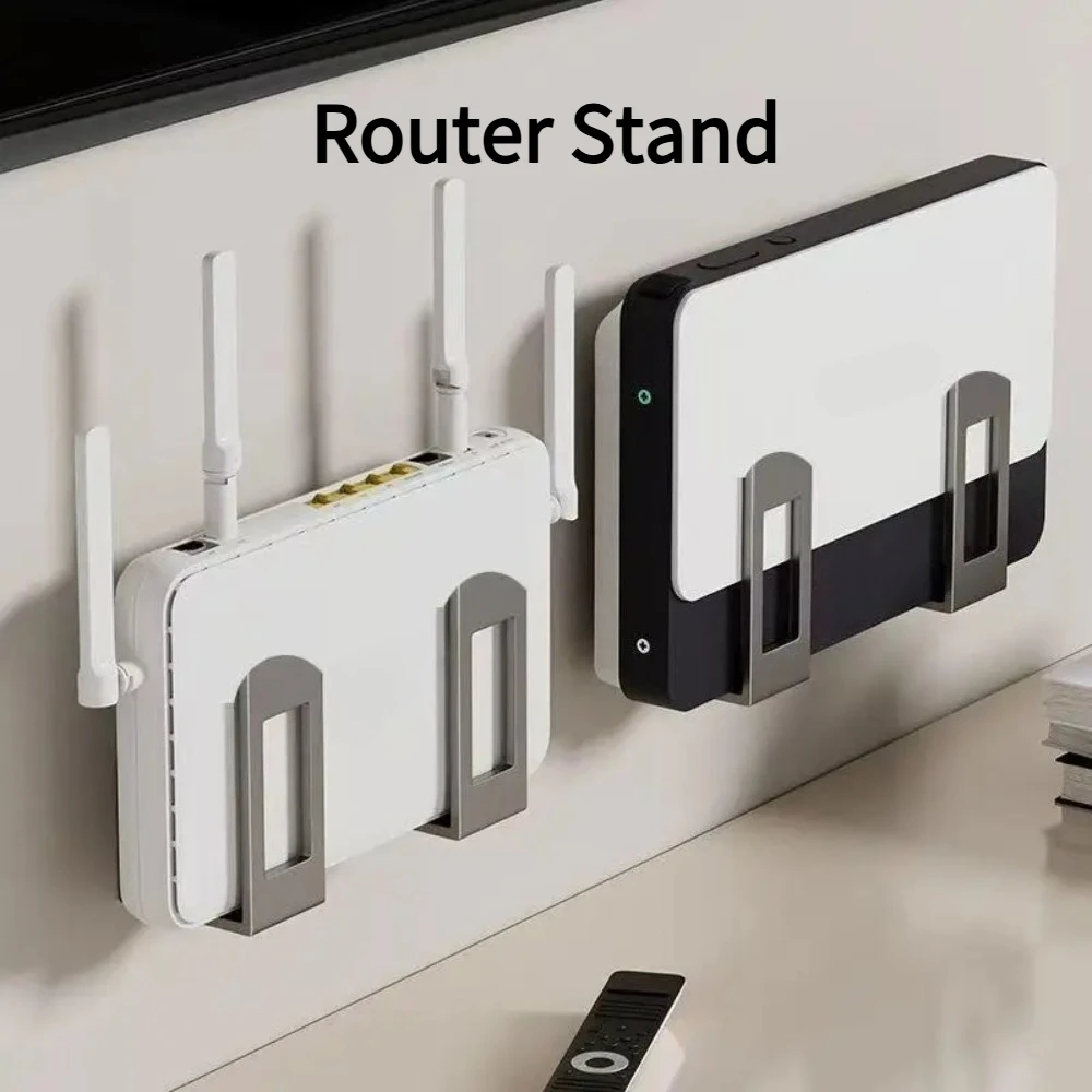 2pcs Home Router Storage Box Wall Artifact Set-top Box Wall-mounted Fixture Support Bracket Wifi Placement Rack For Living Room