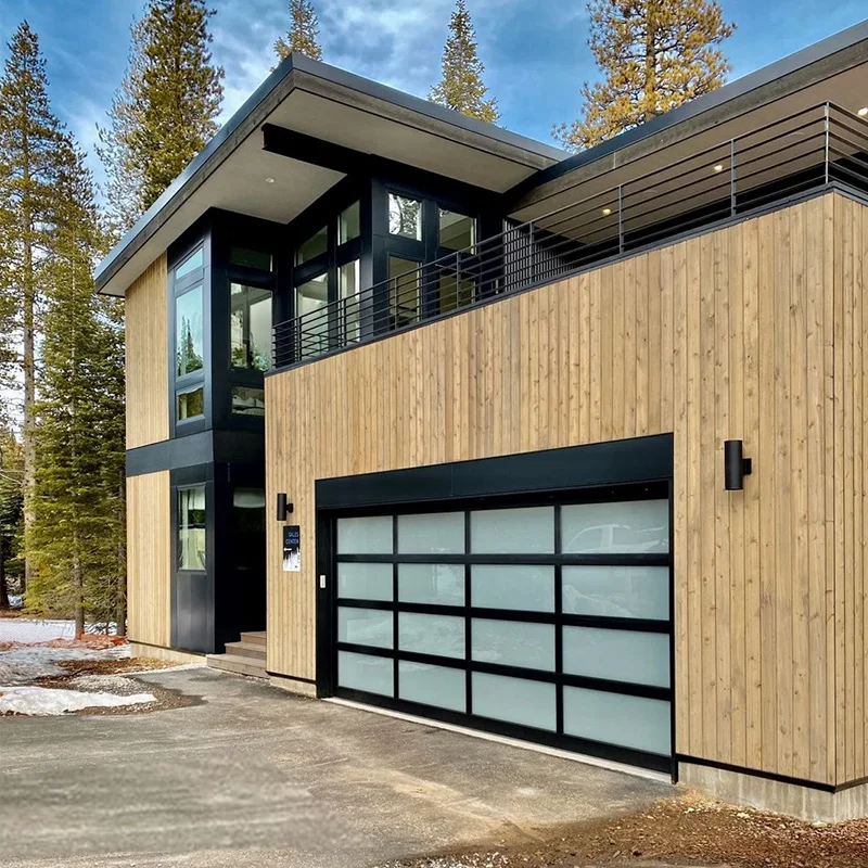 Porte de garage en aluminium pour maison, coupe automatique, rupture thermique, conception résistante au stator