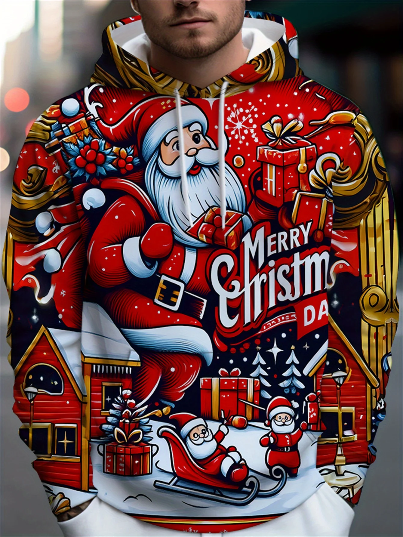 الرجال عيد الميلاد هوديي سانتا كلوز البلوز البلوز لحفلات عطلة عيد الميلاد الملابس هدية المرأة هوديي الاطفال هوديي #1