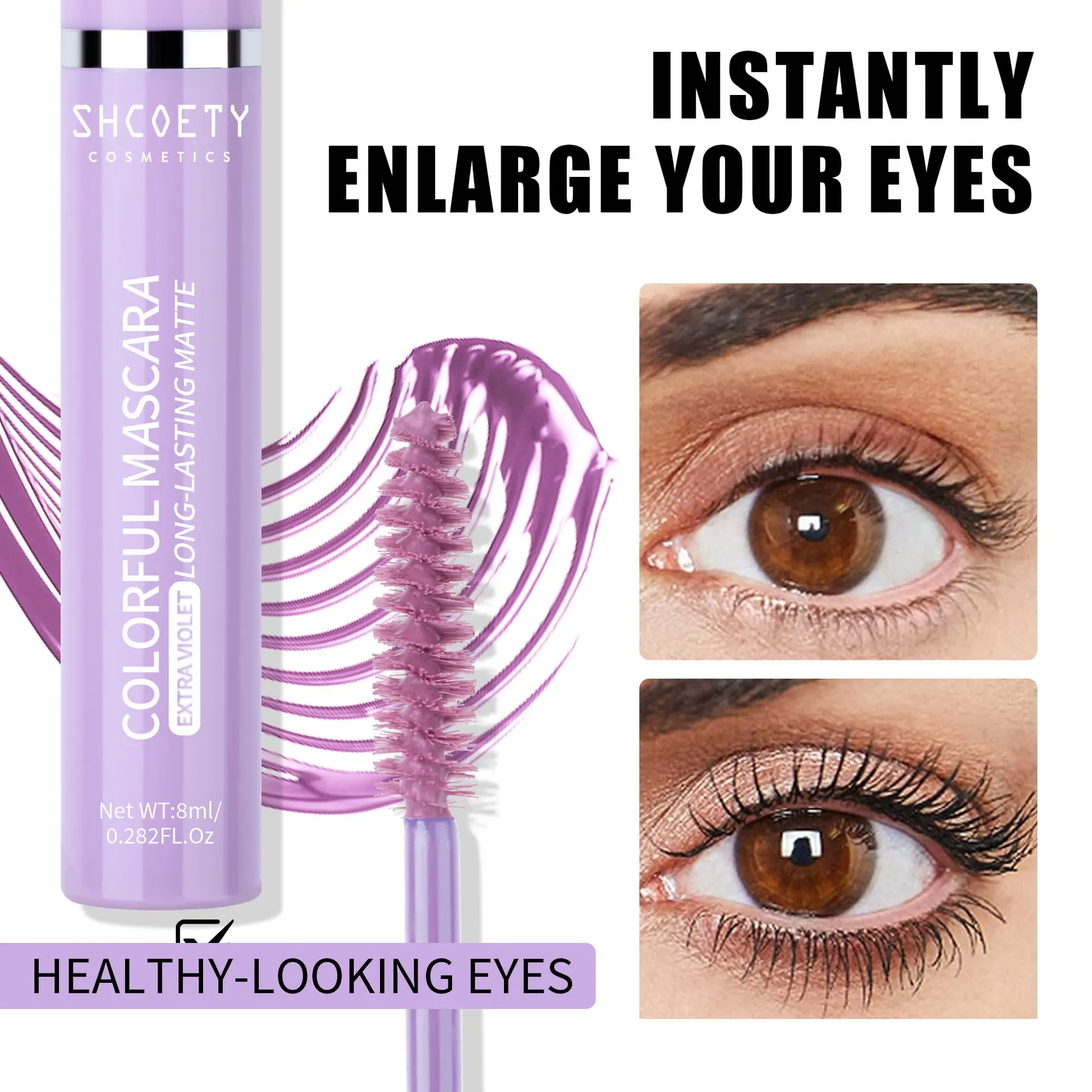Mascara spesso arricciante blu 5D Mascara spesso impermeabile colorato ad asciugatura rapida Estensione ciglia Trucco scenico natalizio