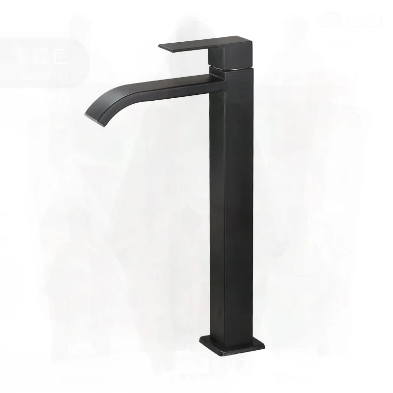 

Black Stainless Steel Bathroom Counter Basin Faucet Single Cold Water Modern Minimalist Art Basin Mixer Tap With/without Hose