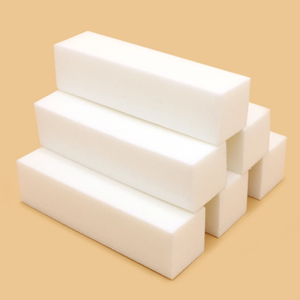 50 個プロフェッショナルネイルファイルバフブロックホワイトスポンジ 100 グリット四面マニキュア製品ペディキュアネイルファイルとバッファセット