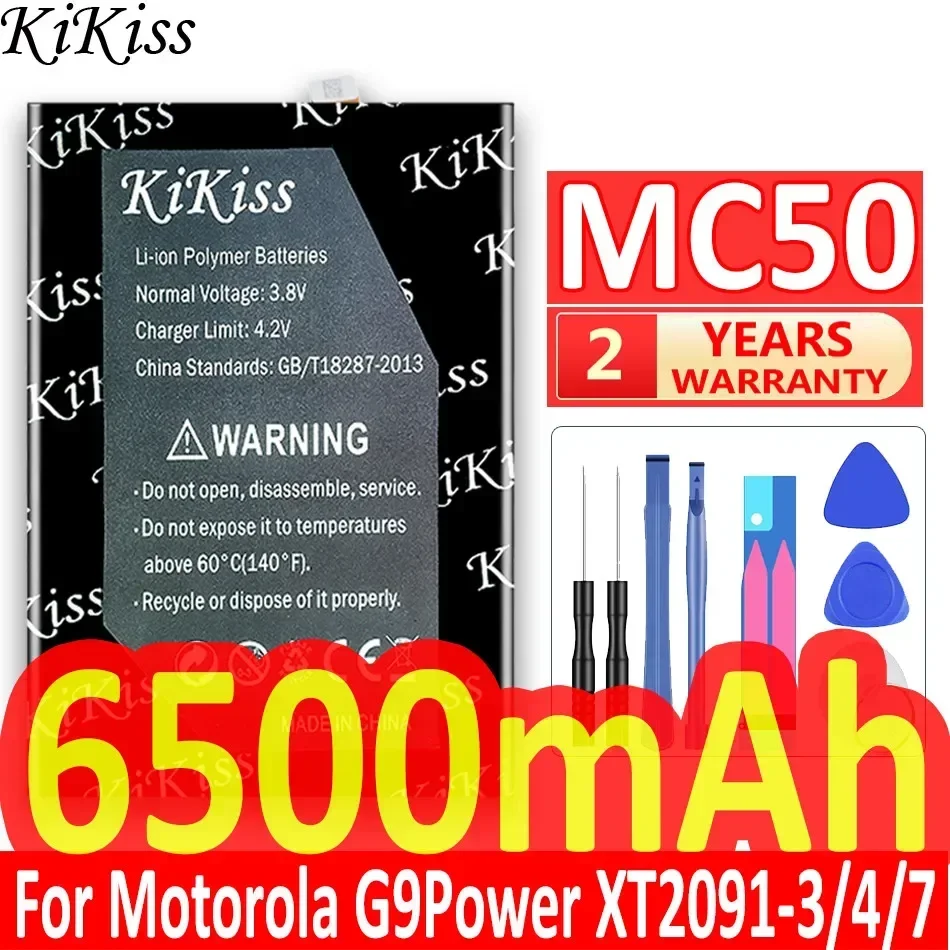 KiKiss Battery MC50 for MOTOROLA MOTO G9 POWER XT2091-4 XT2091-3 6500mAh