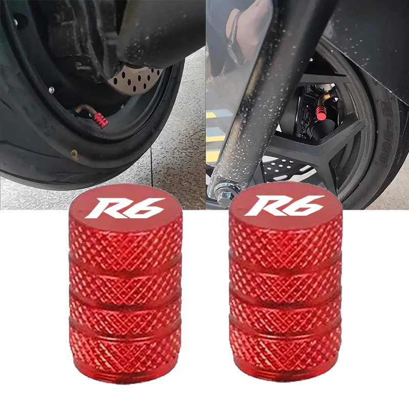 For Yamaha YZFR6 YZF-R6 YZF R6 R6S 1999-2015 2PCS Motorcycle Tire Valve Air Port Stem Cover Cap Plug CNC Aluminum Accessories