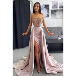 Customized Luxurious Women's Evening Dresses Strapless Sparkling Appliques Corset Long Ball Gowns Formal Wedding Party Dress