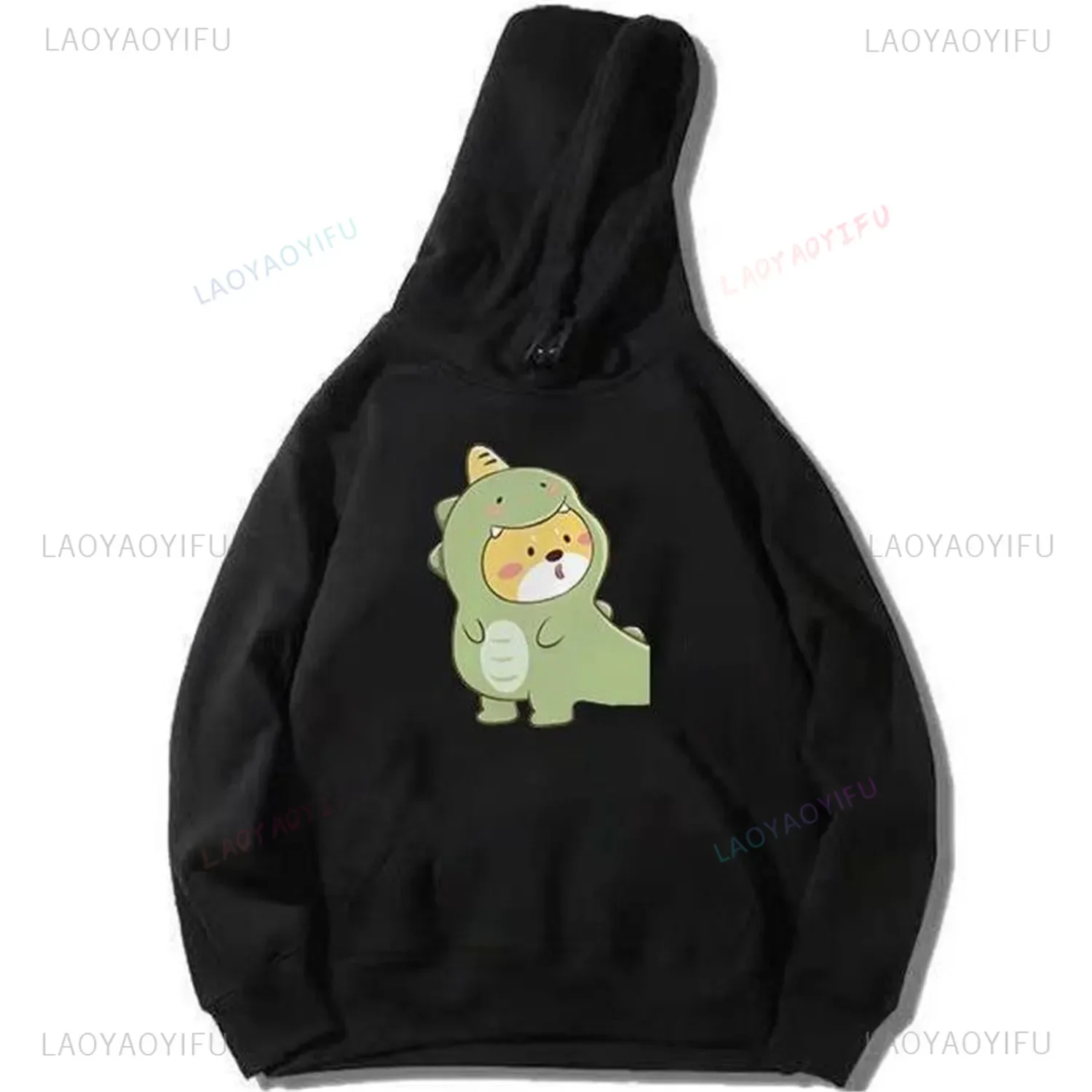 Sweatshirt dinosaurus pasangan lucu, atasan kartun Korea Punk wanita, Hoody lengan panjang anak perempuan hangat musim gugur