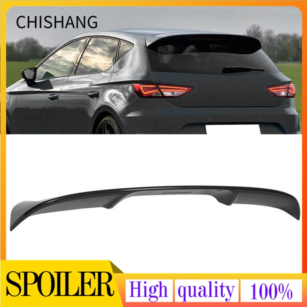 Rear Roof Spoiler Carbon Fiber Style Fit for Seat Leon 5F Mk3 5-Door 2013 2014 2015 2016 2017 2018 2019 2020 ABS Plastic