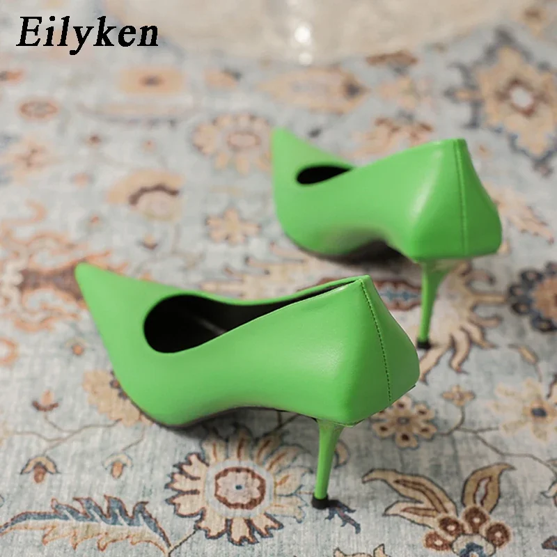 Eiyken Green High Heels Pumps Pointed Toe Slip On Women Sexy Prom Wedding Ladies Stripper 2024 New Shoes