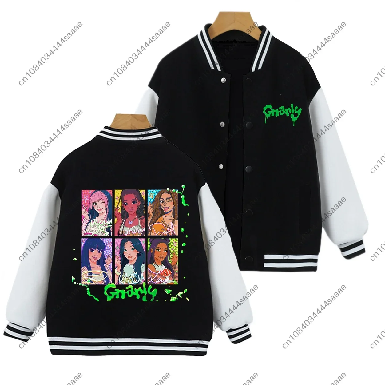 Katseye Children Coat Girl Baby Sweet Baseball Uniform Zipper Jacket Fashion Kid Sweatshirt Cute Clothes Top Anime Birthday Gift