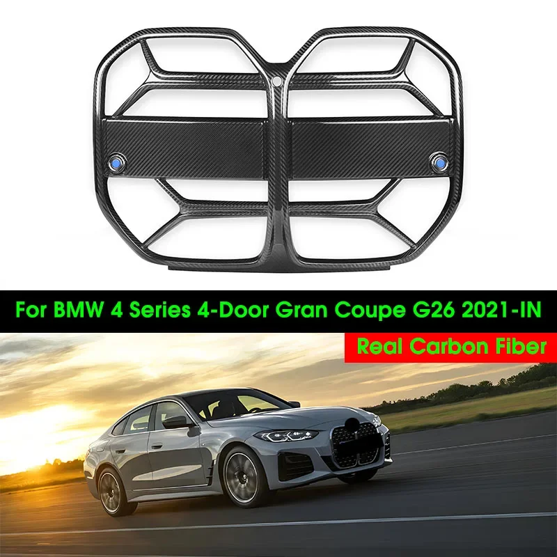 

G26 Front Kidney Bumper Grille Real Dry Carbon Fiber Hood Grill For BMW 4 Series 4-Door Gran Coupe 2021-IN Auto Replacement Part