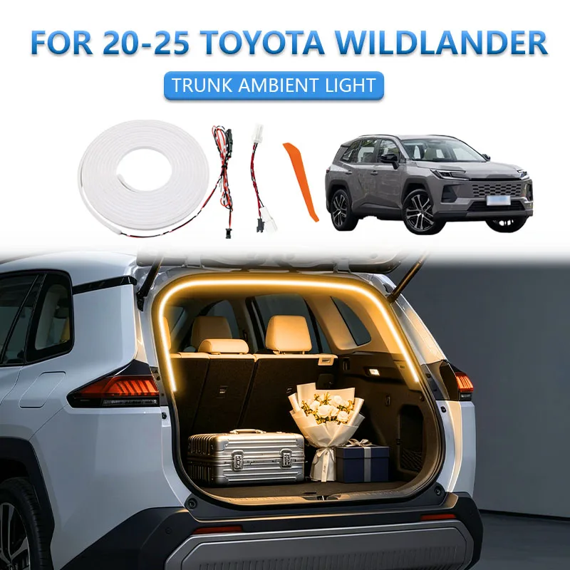 FOR 20-25 TOYOTA WILDLANDER Trunk Light Modification Light Atmosphere Lights White Warm White frunk Trunk LED Light Bar
