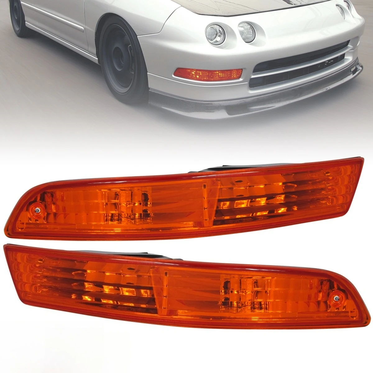 

Amber Bumper Lights Fits 1994-1997 Acura Integra Turn Signal Lamps Pair 94-97