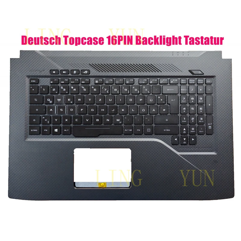 Z Deutsch Topcase 16PIN Backlight Keyboard for Asus GL703VM 90NB0GL1-R31GE0