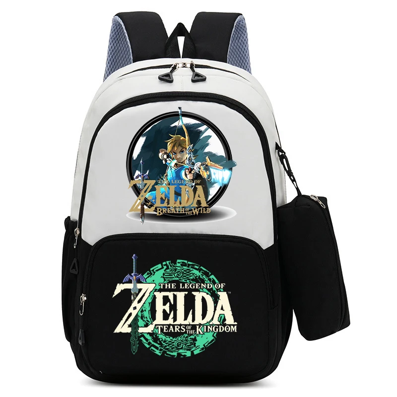 2PCS Anime The Legend of Zeldas Backpack Pencil Case for boy girl Student Teenager Book Bags Rucksack Travel Backpack gift