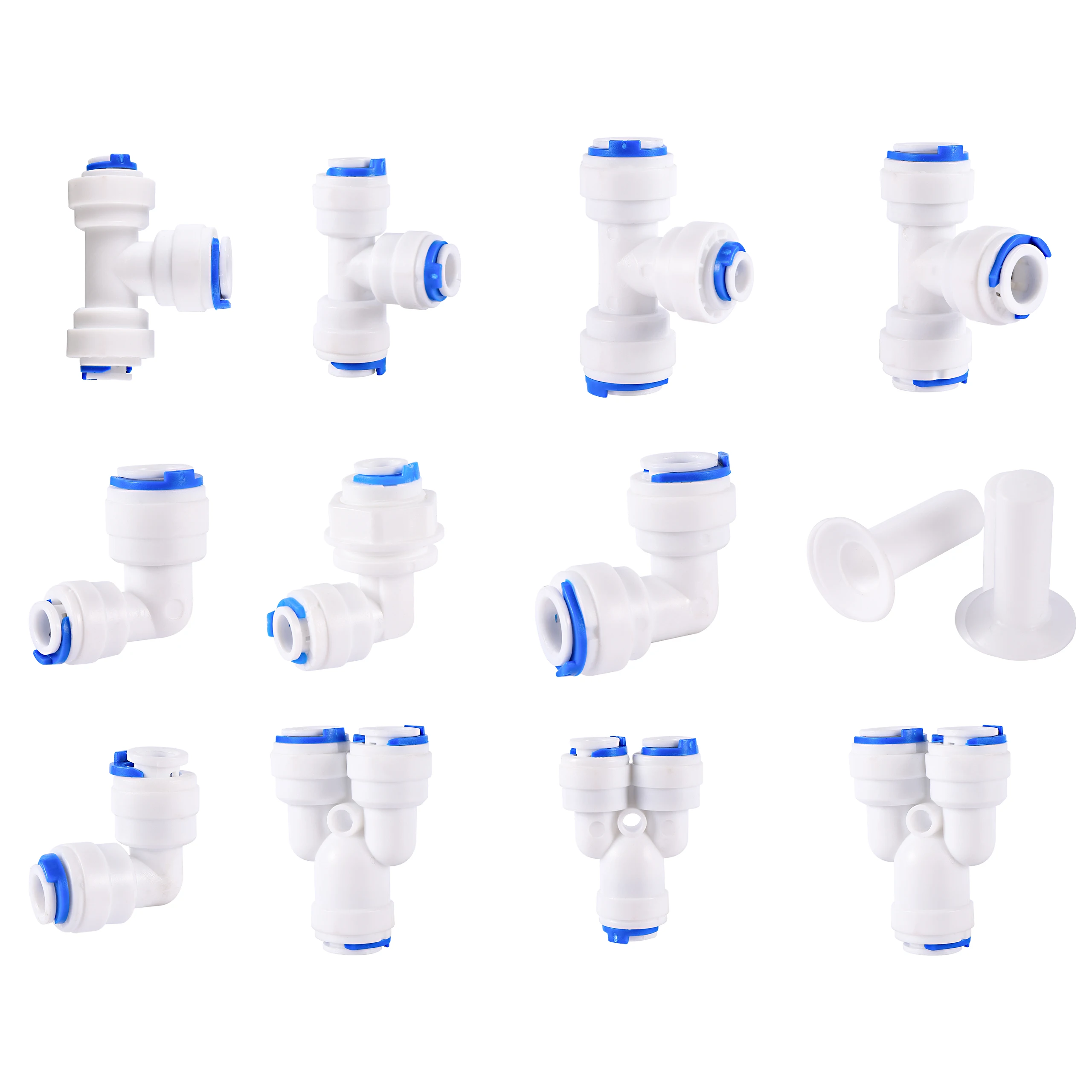 Y-Connector Water Pipe Fitting Kits, osmose reversa, Aquário Purificador Acessórios, 3-Way Cotovelo, rápida OD, 1/4 \