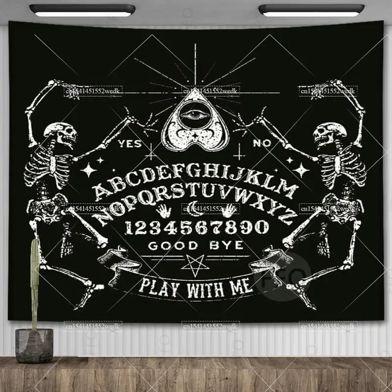 Ouija Board Tapestry Mandala Gothic Baphomet Occult Tapestry Aesthetic Room Decor Witchcraft Astrology Tarot Tablecloths