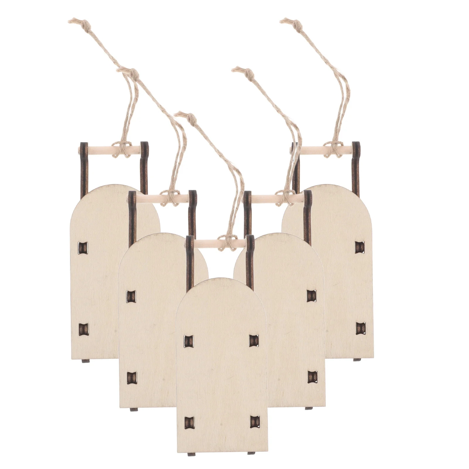 

5Pcs Miniature Wood Sleighs Handcrafted Sleigh Ornament for Christmas Holiday Party Scene Desktop Sleigh Decoration Xmas Sled