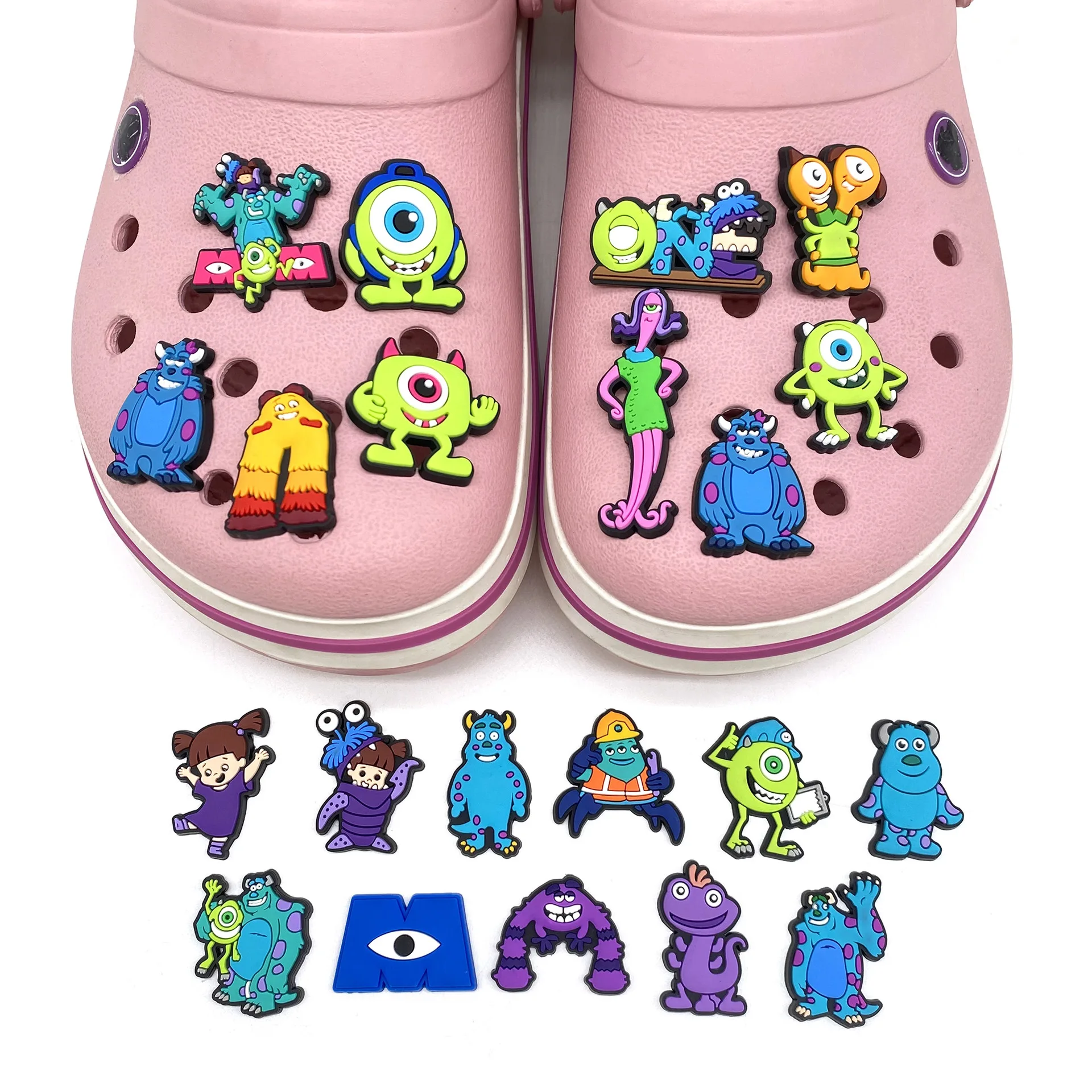 1/20PCS Set NEW Cute Cartoon Monster Movie Character Hi-Q PVC Shoe Charms For Slides Sandals DIY Clog Decor Accessories Fantasy